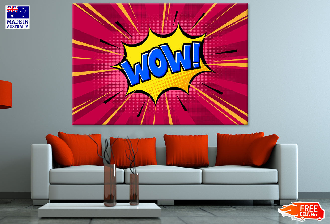 Colorful WOW Quote Illustration Print 100% Australian Made