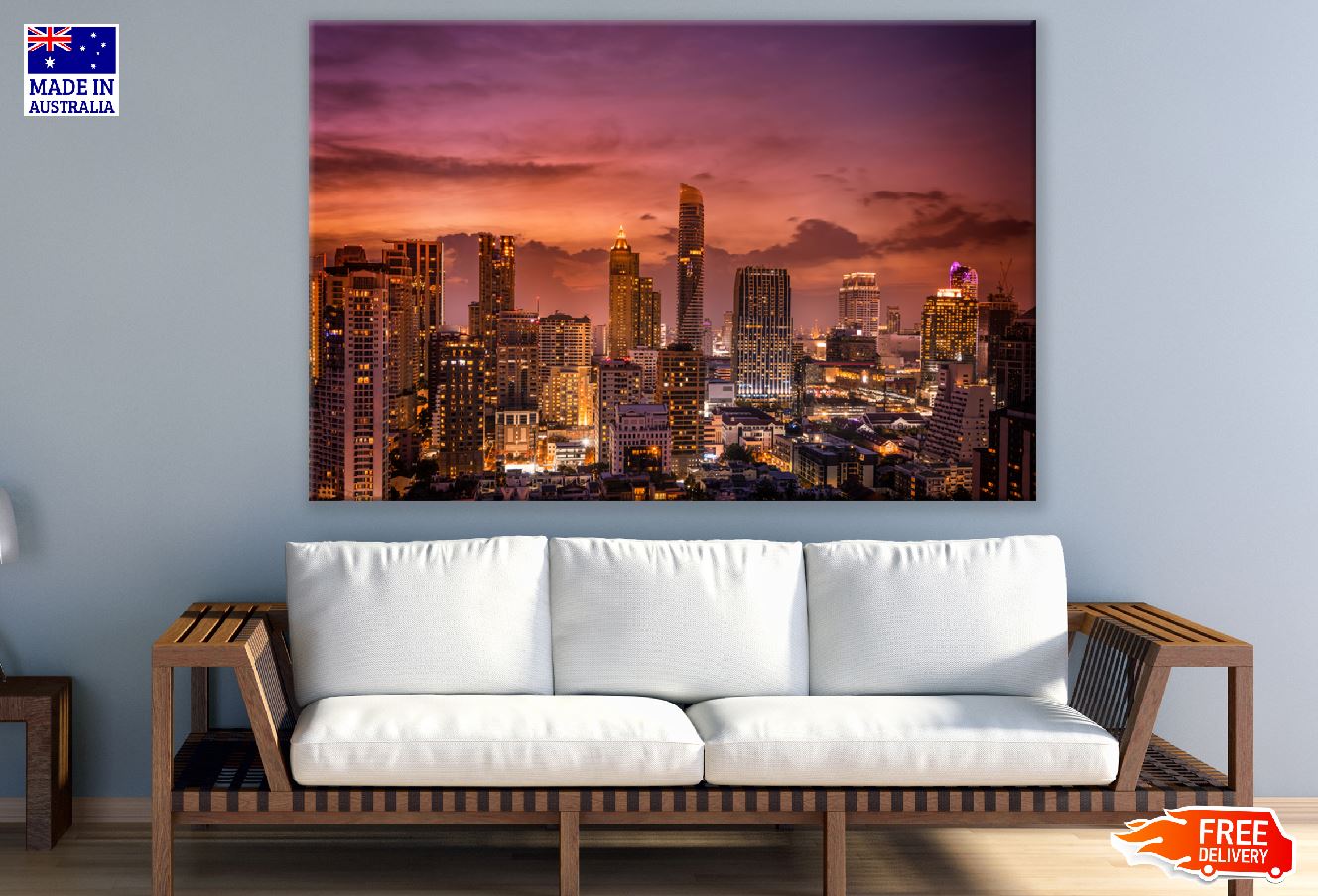 Johannesburg City Night View Photograph South Africa Print 100% Australian Made