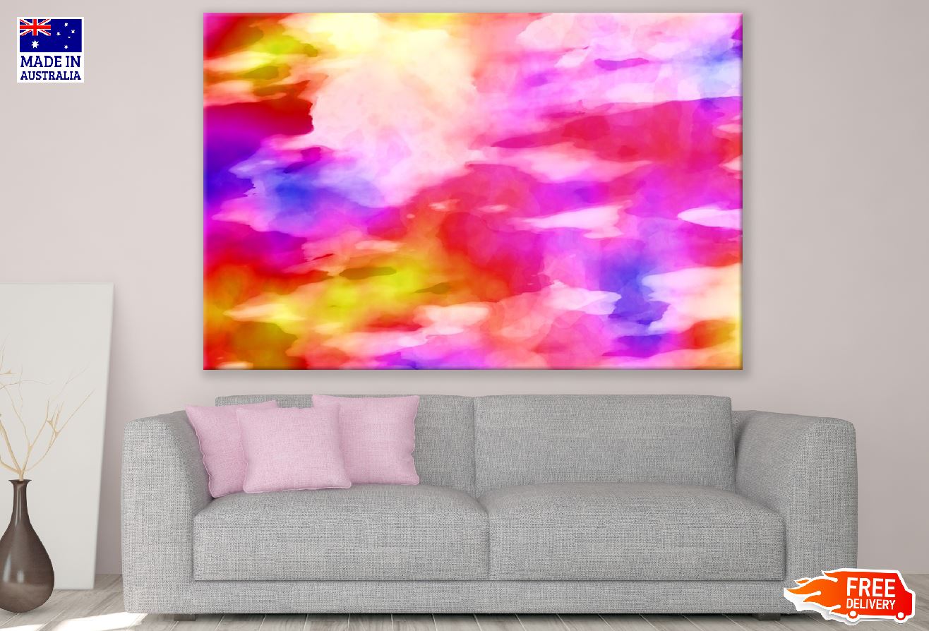 Red Blue & Yellow Abstract Design Print 100% Australian Made