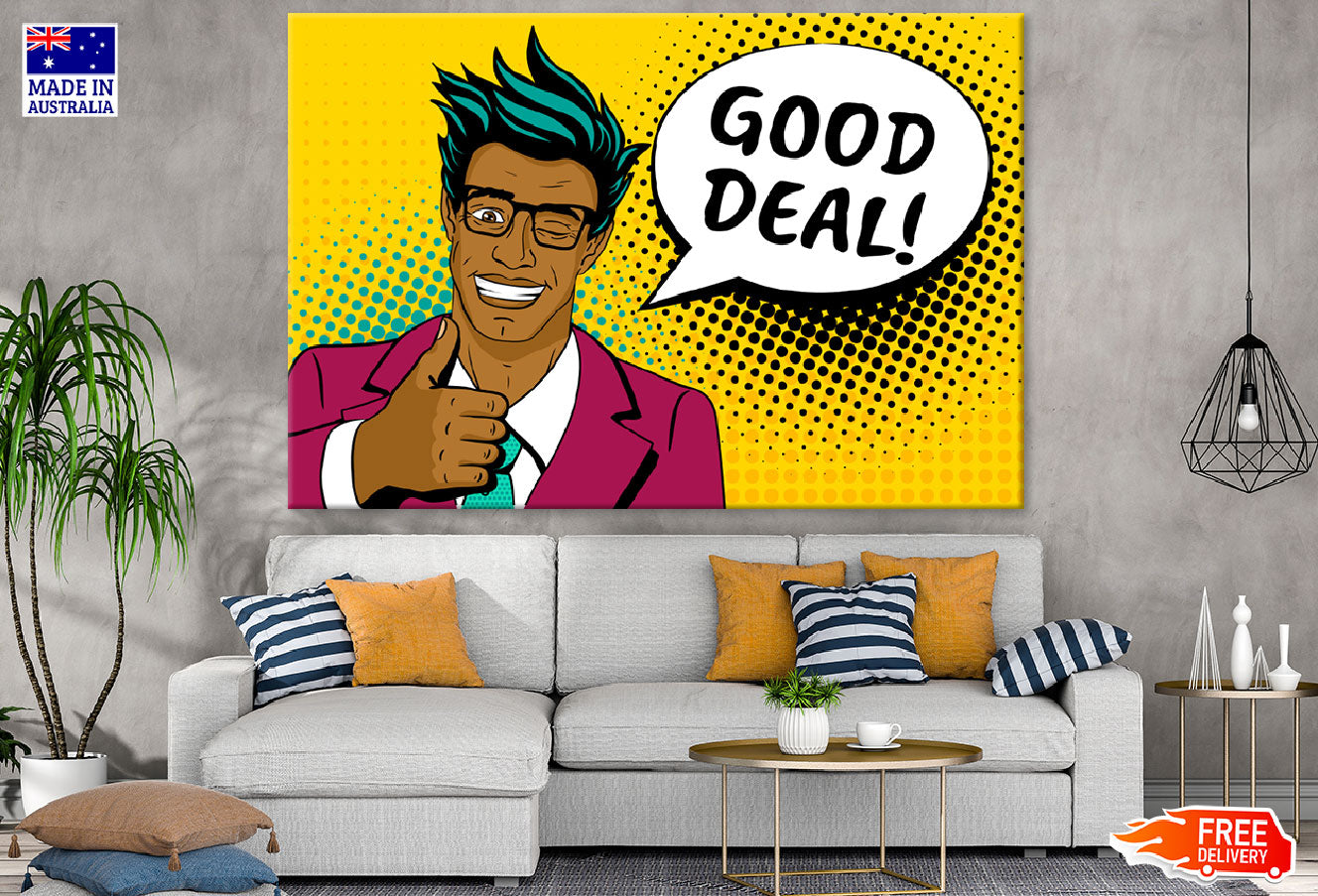 Good Deal Quote & Business Man Vector Print 100% Australian Made