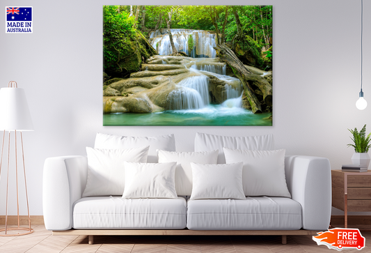 Nature Forest & Water Fall View Photograph Print 100% Australian Made
