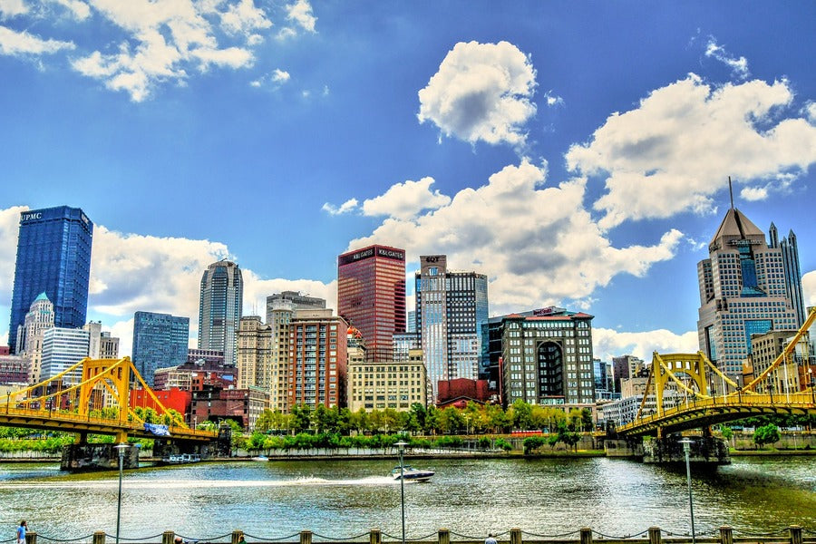 Clemente Bridge in Downtown Pittsburgh Pennsylvania USA Print 100% Australian Made