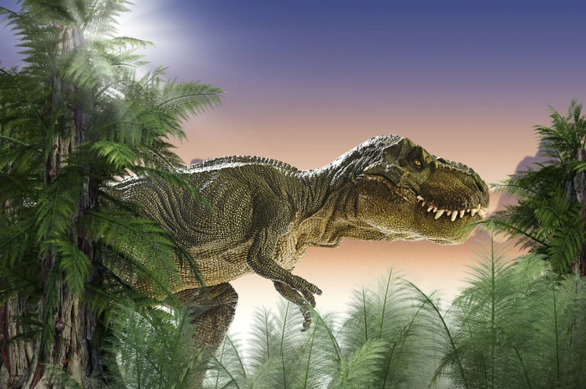 Dinosaur in Forest Digital Painting Home Decor Premium Quality Poster Print Choose Your Sizes