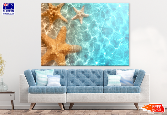 Starfish In Sea View Photograph Print 100% Australian Made