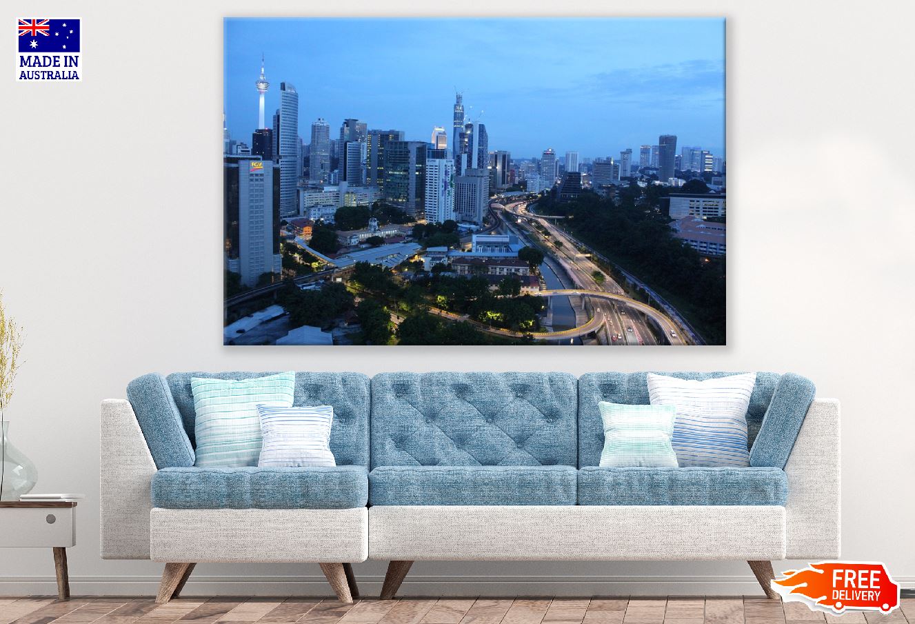 Kuala Lumpur Cityscape Night View Photograph, Malaysia Print 100% Australian Made