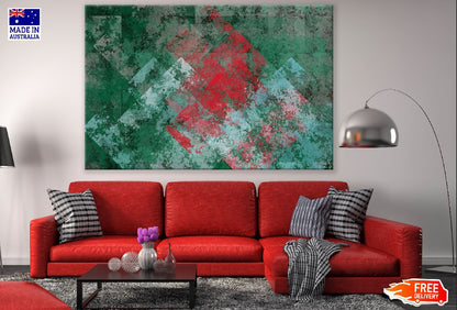 Green & Red Shades Abstract Design Print 100% Australian Made