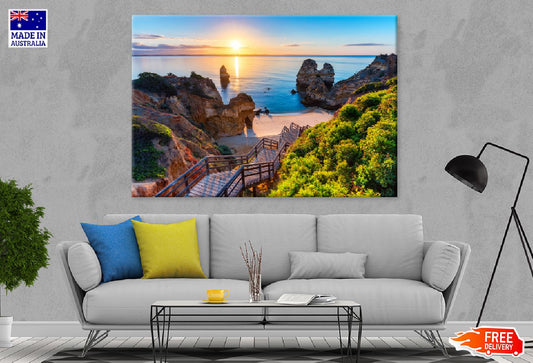 Camilo Beach Sunset View Portugal Photograph Print 100% Australian Made