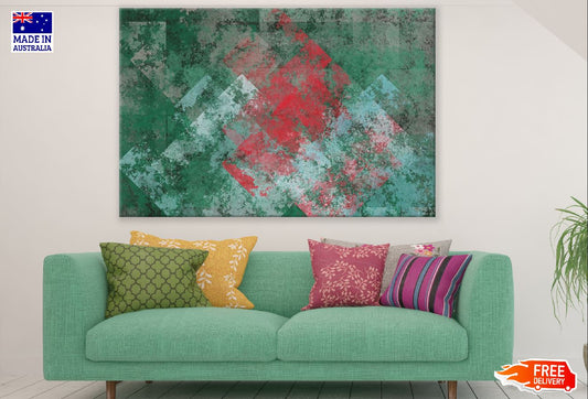 Green & Red Shades Abstract Design Print 100% Australian Made