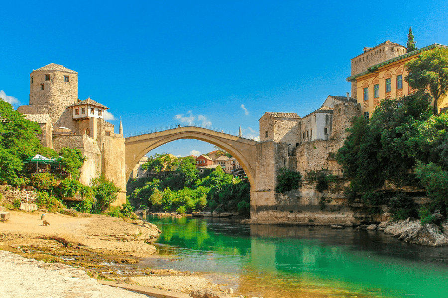 Old Bridge View From Neretva River Print 100% Australian Made