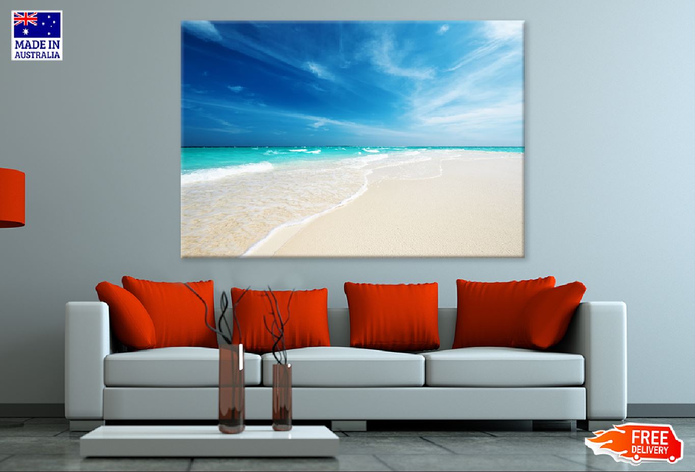Island Beach with Sandspit View Photograph Print 100% Australian Made