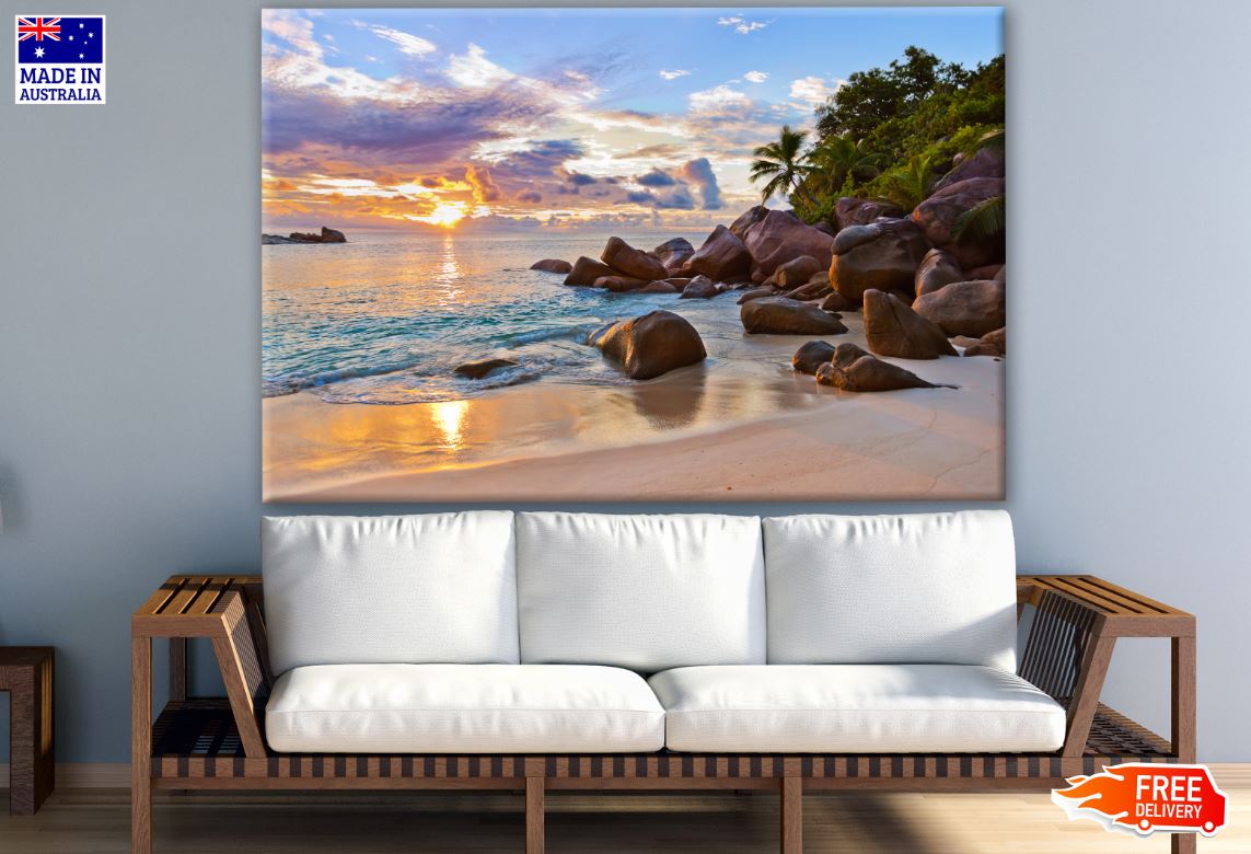 Beach with Sunset View Photograph Print 100% Australian Made