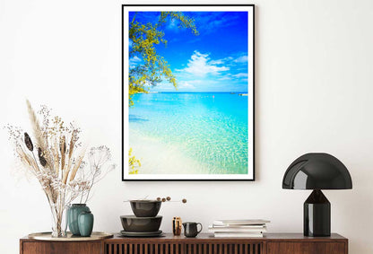 Clear Sea with Blue Sky Scenery View Photograph Home Decor Premium Quality Poster Print Choose Your Sizes