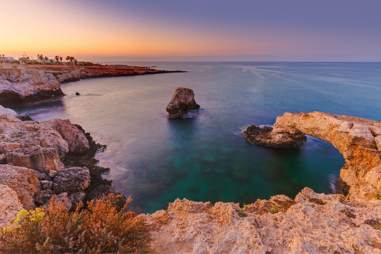 Bella Home Lovers Bridge at Sunrise in Cyprus Print Canvas Ready to hang