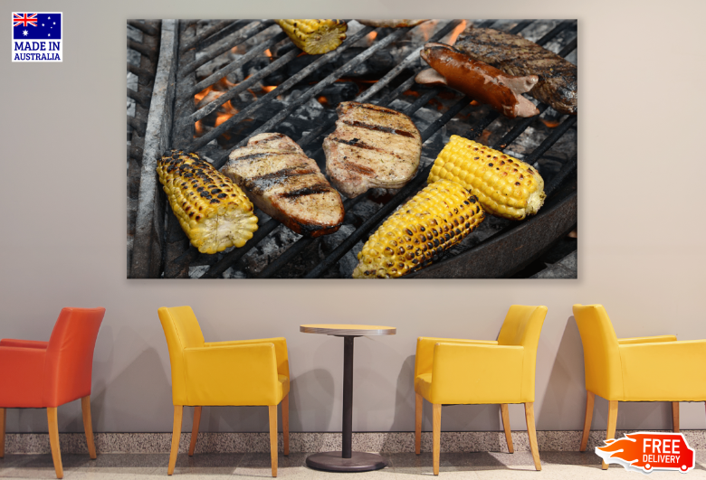 Grilled Meat With Corn Photograph Print 100% Australian Made