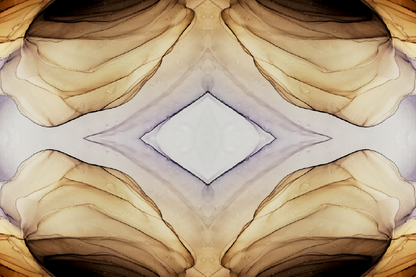 Brown Yellow & White Abstract Design Print 100% Australian Made