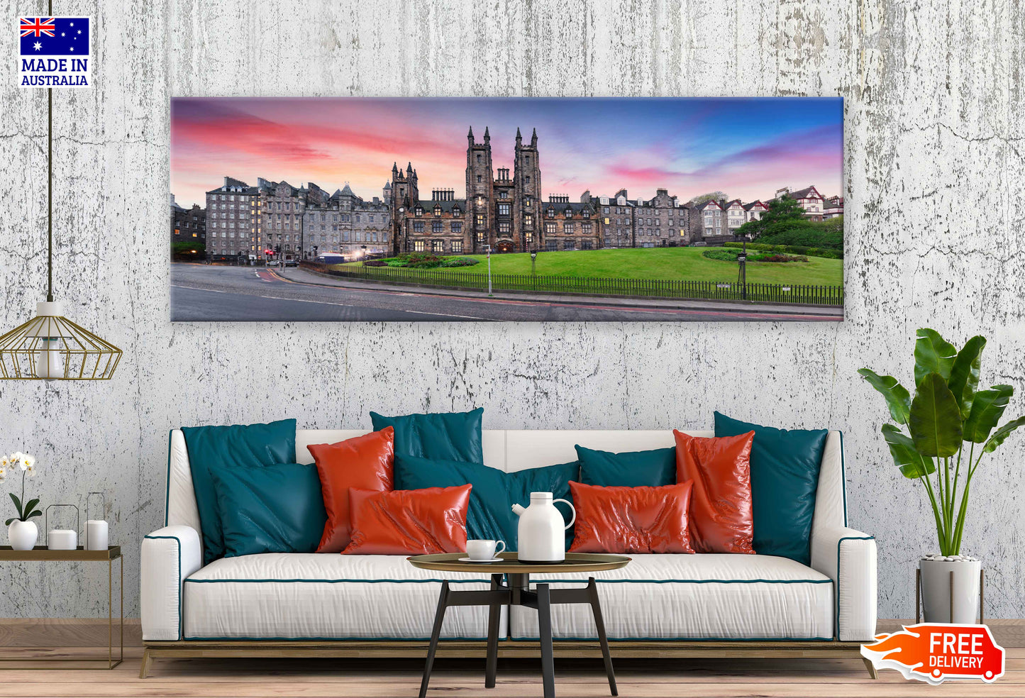 Panoramic Canvas Edinburgh University View Photograph High Quality 100% Australian Made Wall Canvas Print Ready to Hang