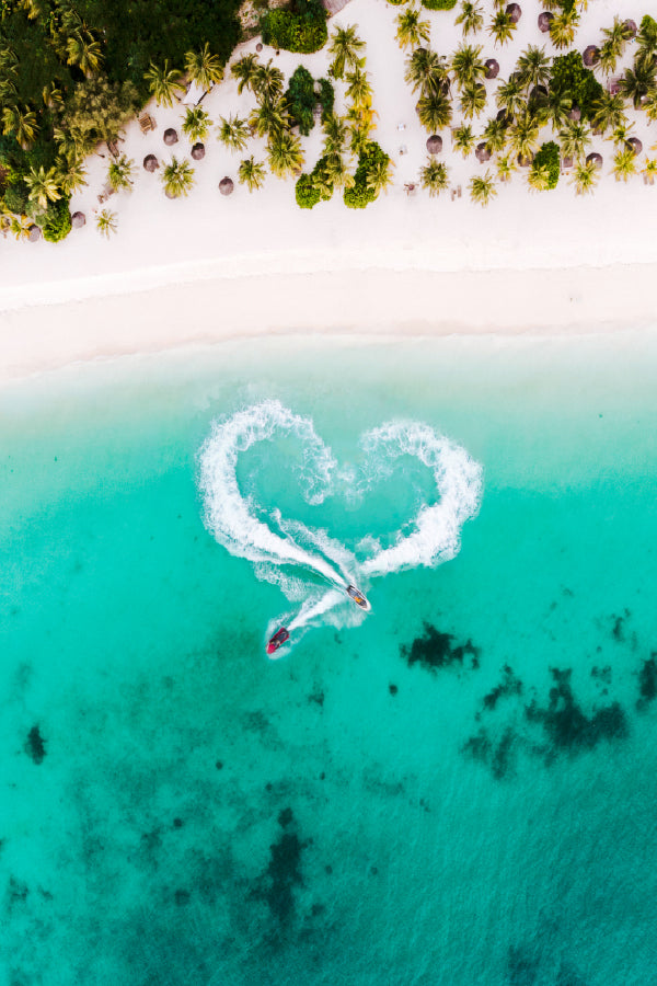 Zanzibar Island Beach Aerial View Photograph Print 100% Australian Made