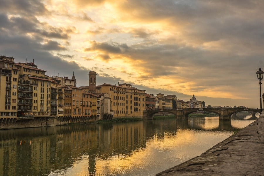 Saone River, Passerelle, St Georges Church Sunset Photograph Print 100% Australian Made