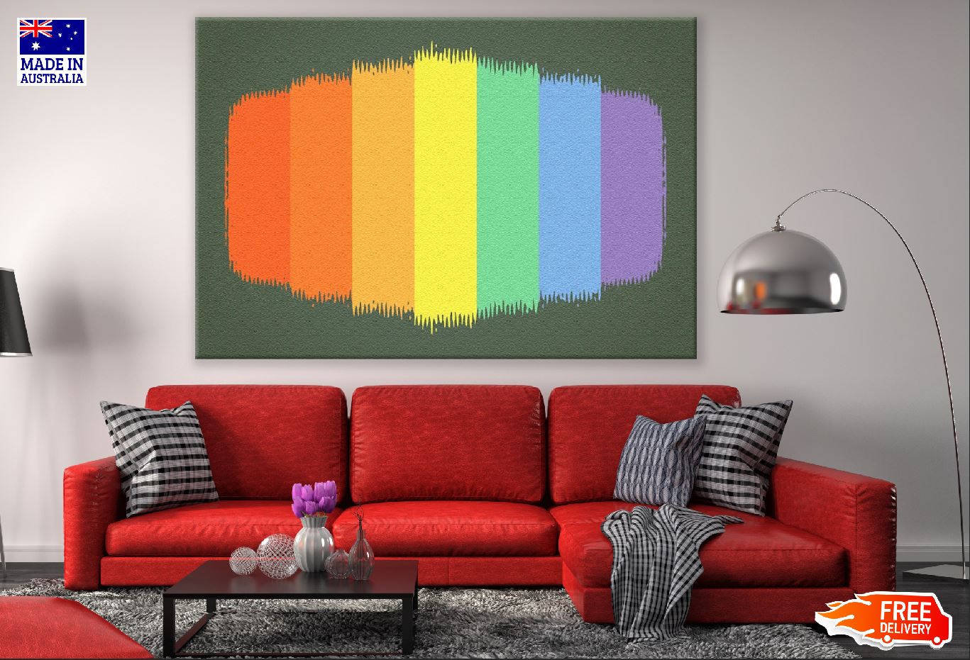 Colorful Stripes Abstract Design Print 100% Australian Made