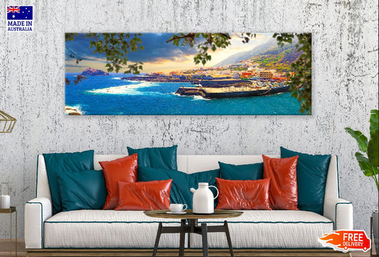 Panoramic Canvas Canary Island Beach View Photograph High Quality 100% Australian Made Wall Canvas Print Ready to Hang