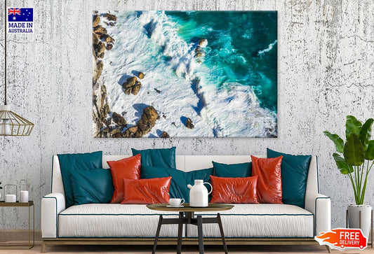 Sea Foam on Rocks View Photograph Print 100% Australian Made
