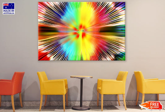 Blue Yellow & Red Digital Abstract Design Print 100% Australian Made