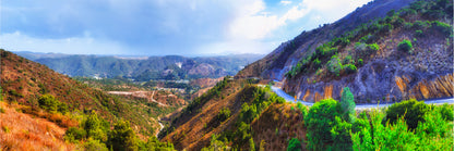 Panoramic Canvas Mountain Valley Road Scenery Photograph High Quality 100% Australian Made Wall Canvas Print Ready to Hang