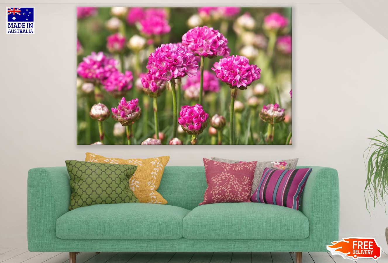Pink Armeria Maritima Flowers Photograph Print 100% Australian Made