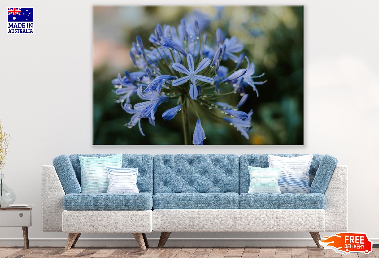 Blue Flower Closeup Photograph Print 100% Australian Made