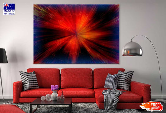 Red & Blue Abstract Design Print 100% Australian Made