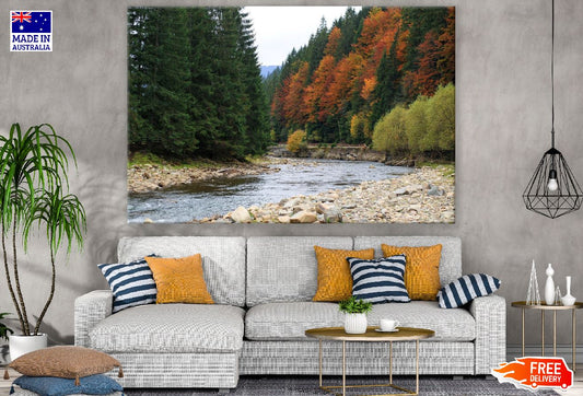 River & Autumn Forest Photograph Print 100% Australian Made