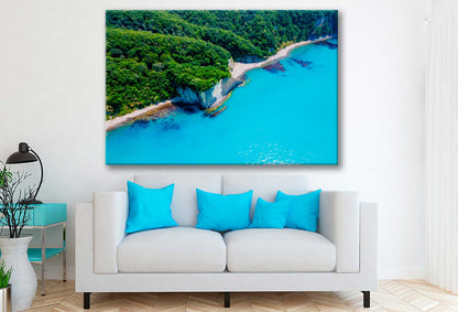 Bella Home Sea Coast Forest Aerial View Print Canvas Ready to hang