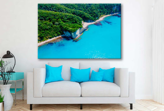 Bella Home Sea Coast Forest Aerial View Print Canvas Ready to hang