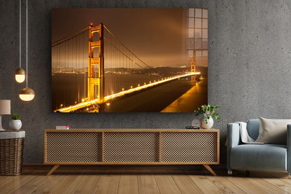 Golden Gate Bridge Print Tempered Glass Wall Art 100% Made in Australia Ready to Hang