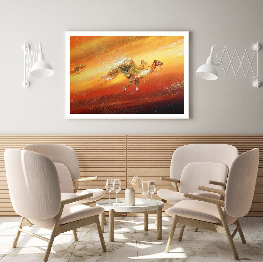 Camels & Abstract Oil Painting Home Decor Premium Quality Poster Print Choose Your Sizes