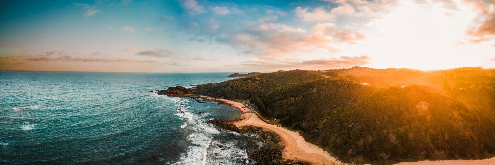 Panoramic Canvas Macquarie Sea Aerial View Photograph High Quality 100% Australian Made Wall Canvas Print Ready to Hang