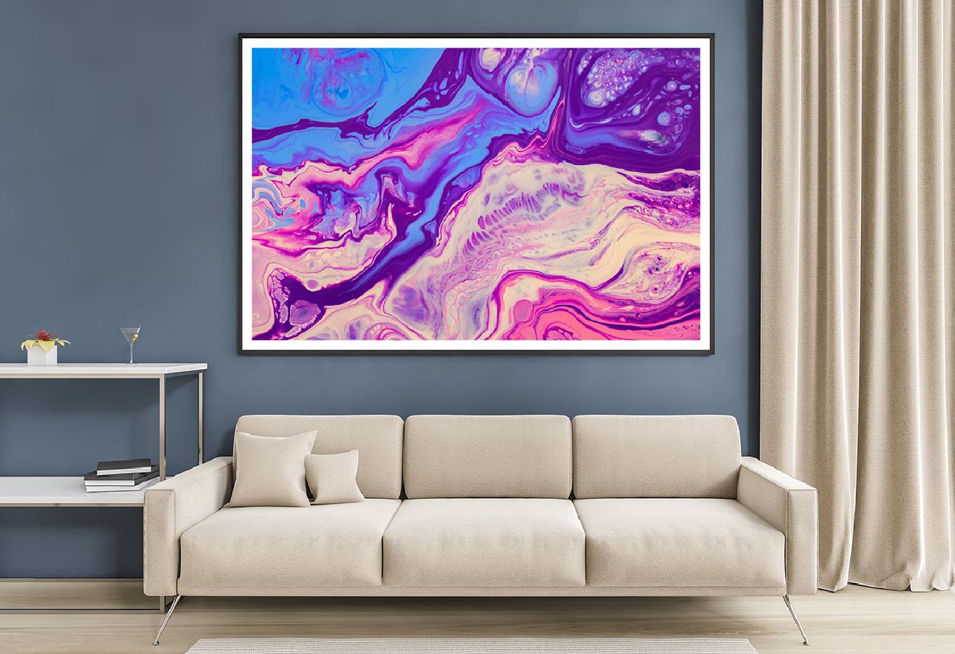 Pink Purple & Blue Abstract Design Home Decor Premium Quality Poster Print Choose Your Sizes