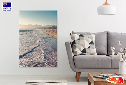Golden Beach Waves Sunset Scenery Photograph Print 100% Australian Made