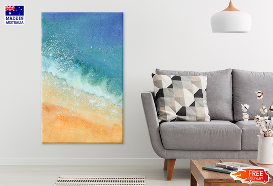 Sea Waves & Sea Shore Aerial View Print 100% Australian Made