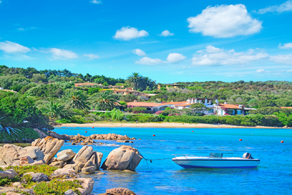 Boat & Rocks On Sea Village View Print 100% Australian Made