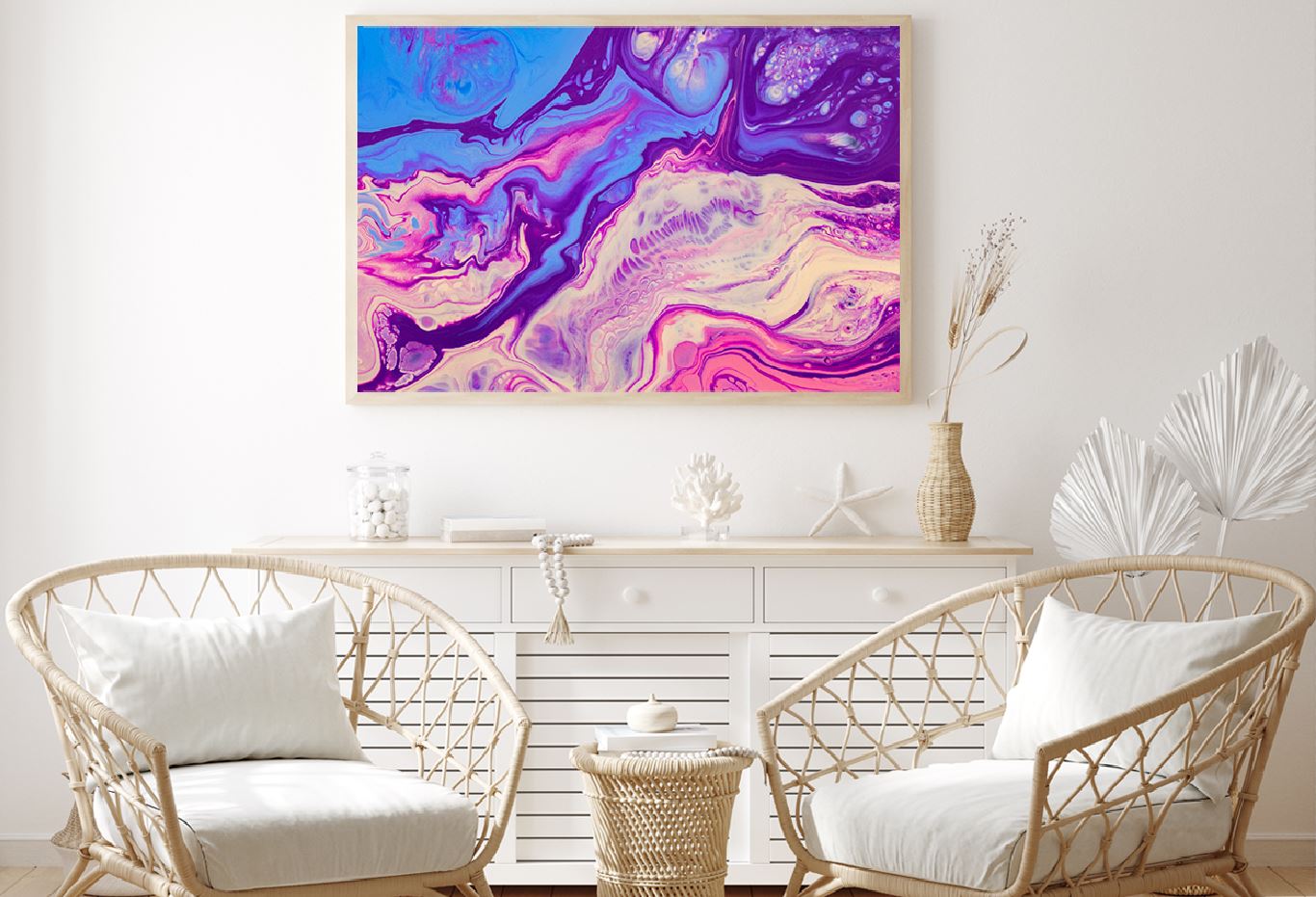 Pink Purple & Blue Abstract Design Home Decor Premium Quality Poster Print Choose Your Sizes