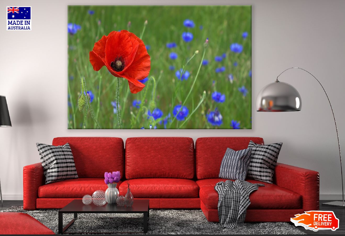 Red Poppy Flower Closeup Photograph Print 100% Australian Made