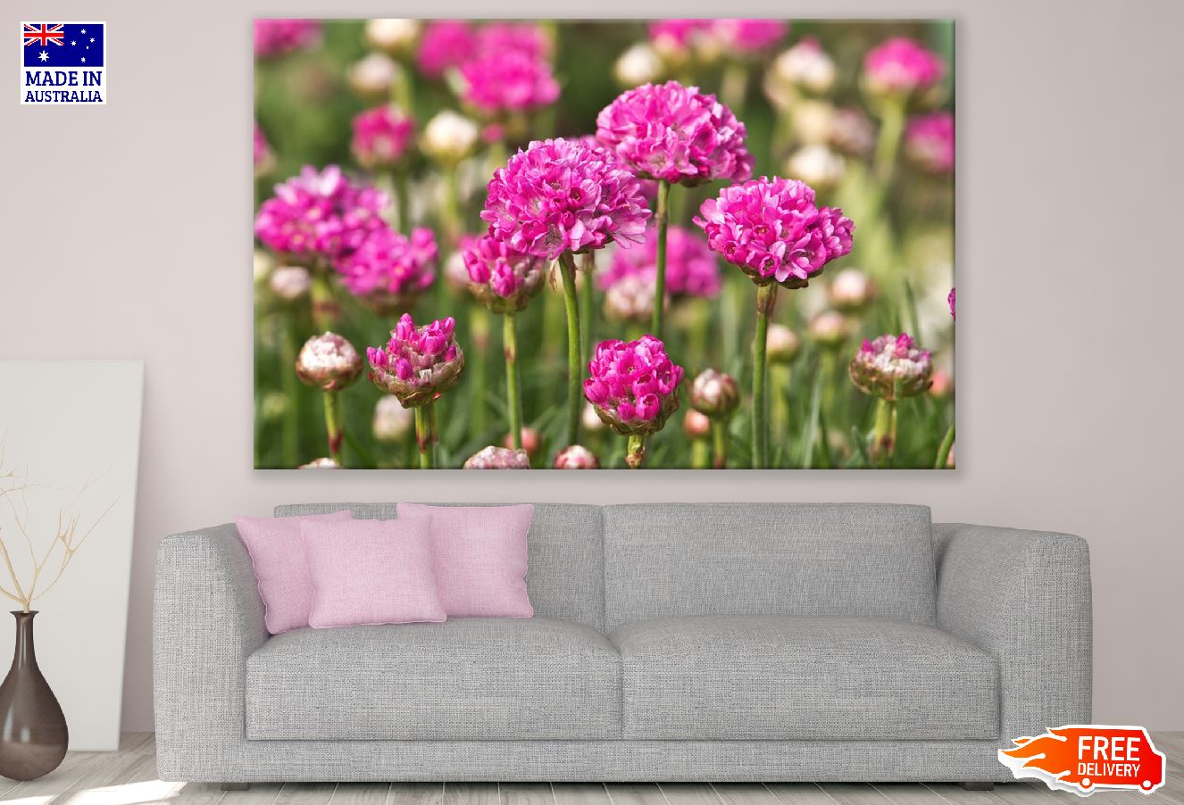 Pink Armeria Maritima Flowers Photograph Print 100% Australian Made