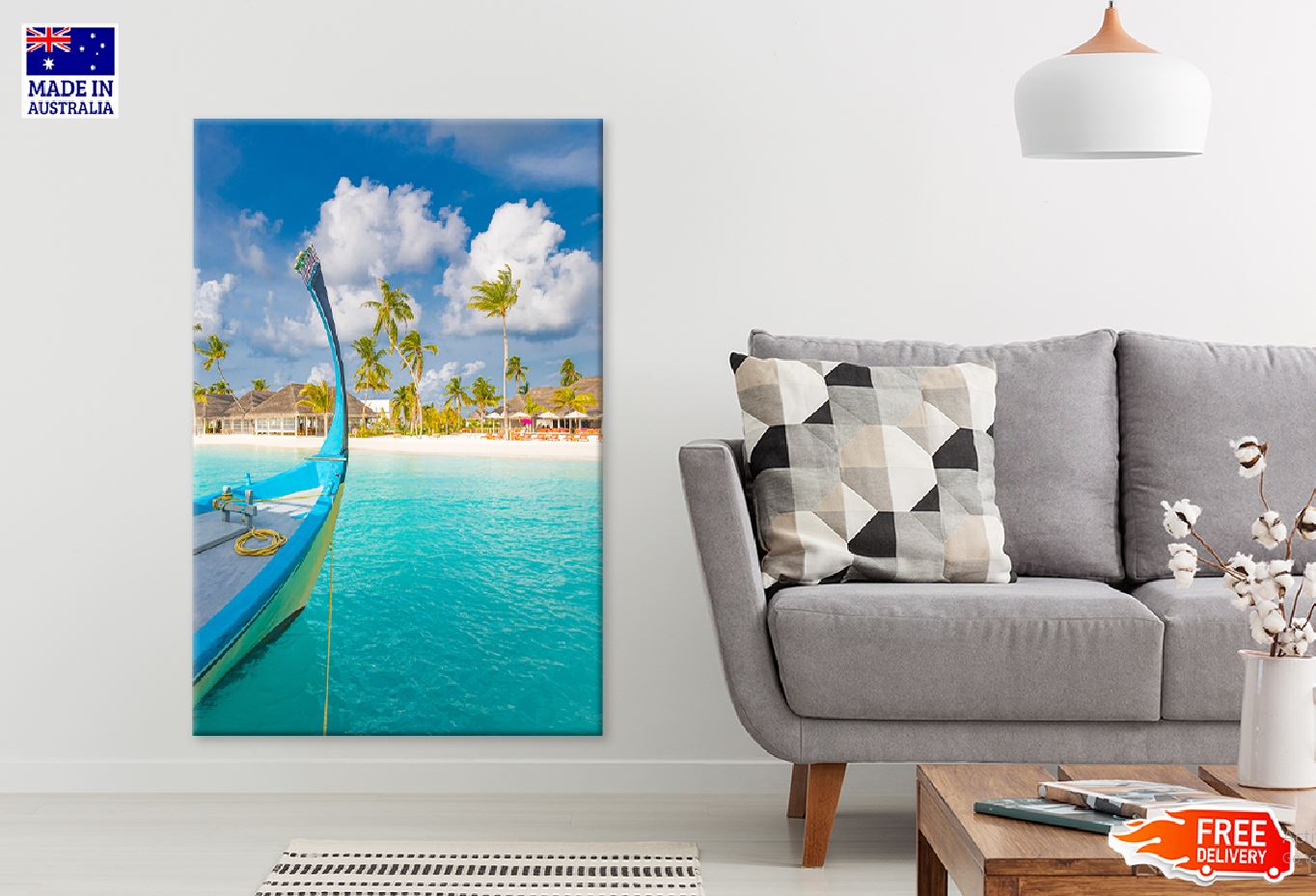 Traditional Boat Dhoni Sea Lagoon View Photograph Print 100% Australian Made