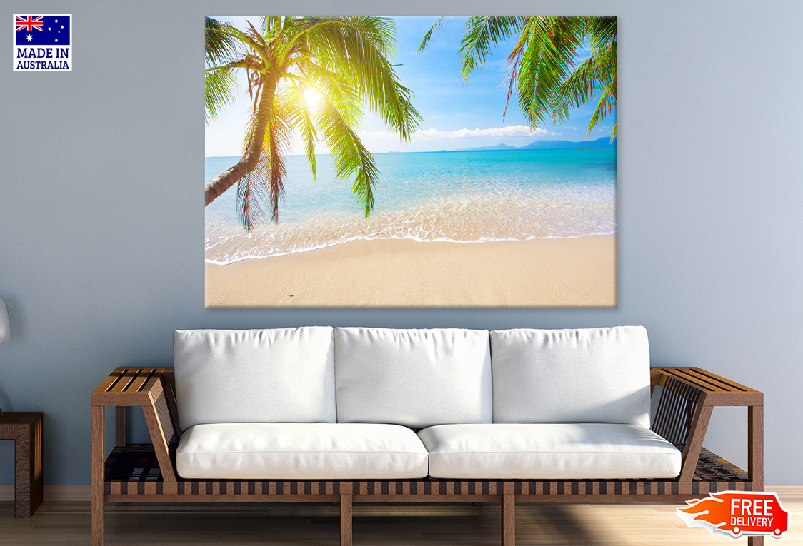 Palm Trees & Sea Sunset View Photograph Print 100% Australian Made