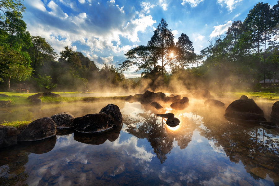 Chae Son Hot Spring Park Sunrise Photograph Print 100% Australian Made