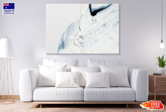 White & Gold Liquid Abstract Design Print 100% Australian Made