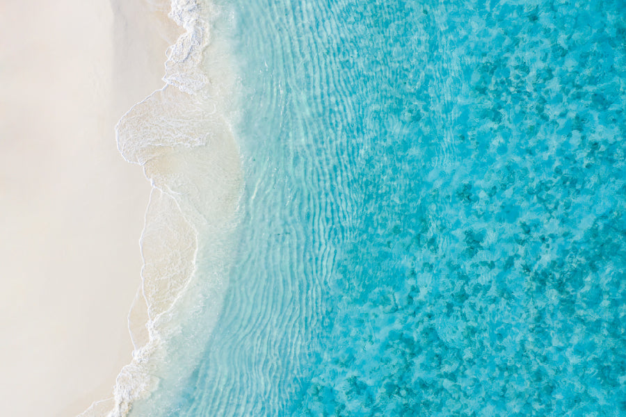 Clear Blue Sea Waves on Sand View Photograph Home Decor Premium Quality Poster Print Choose Your Sizes