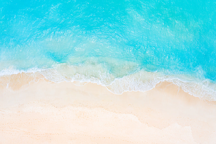 Blue Sea Waves & Seashore Aerial View Photograph Print 100% Australian Made