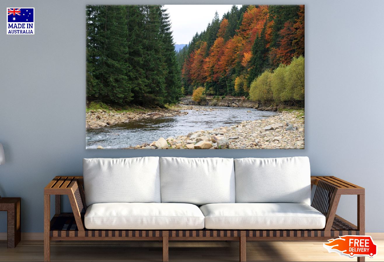 River & Autumn Forest Photograph Print 100% Australian Made